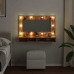 Mueble con espejo y LED madera vieja 90x31,5x62 cm