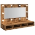 Mueble con espejo y LED madera vieja 90x31,5x62 cm