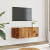 Muebles para TV de pared 2 uds madera envejecida 80x30x30 cm