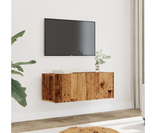 Muebles para TV de pared 2 uds madera envejecida 80x30x30 cm