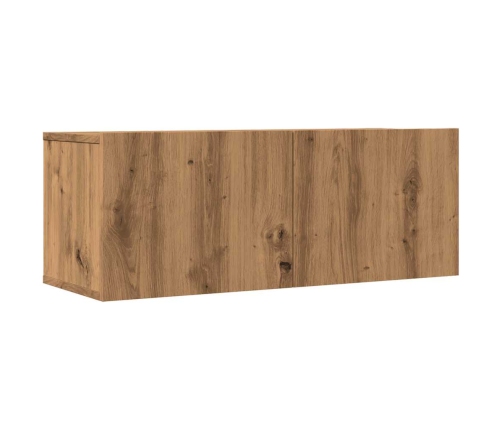 Muebles para TV de pared 2 unidades roble artesanal 80x30x30 cm