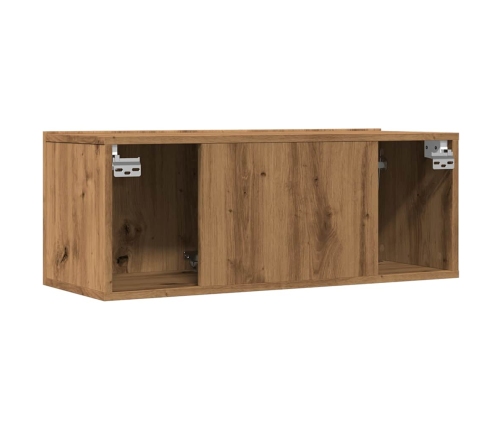 Muebles para TV de pared 2 unidades roble artesanal 80x30x30 cm