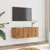 Muebles para TV de pared 2 unidades roble artesanal 80x30x30 cm