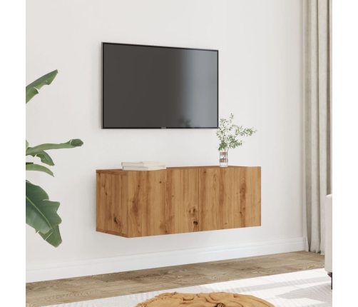 Muebles para TV de pared 2 unidades roble artesanal 80x30x30 cm