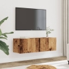 Muebles para TV de pared 2 uds madera envejecida 100x30x30 cm