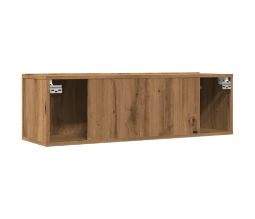 Muebles para TV de pared 2 uds roble artesanal 100x30x30 cm