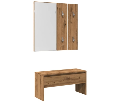 Set de muebles recibidor madera contrachapada roble artesanal