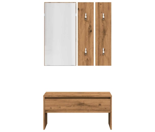 Set de muebles recibidor madera contrachapada roble artesanal