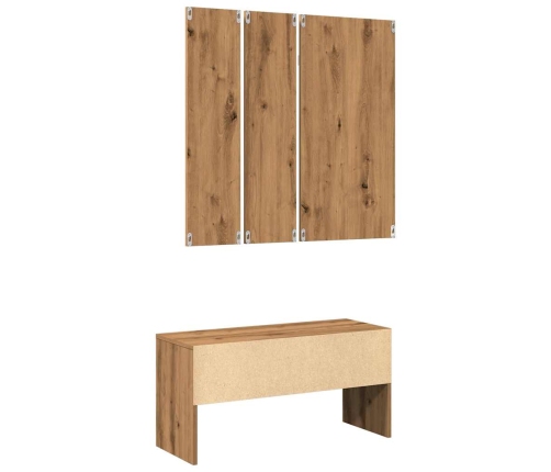 Set de muebles recibidor madera contrachapada roble artesanal