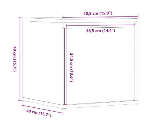 Cajón taburete madera ingeniería roble artesanal 40,5x40x40 cm