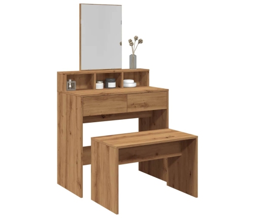 Taburete vestidor madera contrachapada artisan roble 70x35x45cm