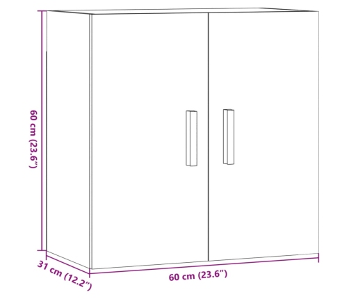 Armario pared madera ingeniería envejecida 60x31x60 cm