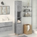 Armario de baño madera contrachapada gris hormigón 30x30x190 cm