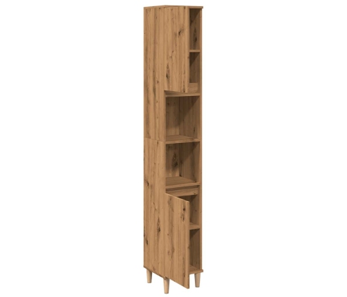 Armario de baño madera contrachapada roble artisan 30x30x190 cm