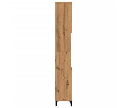 Armario de baño madera contrachapada roble artisan 30x30x190 cm