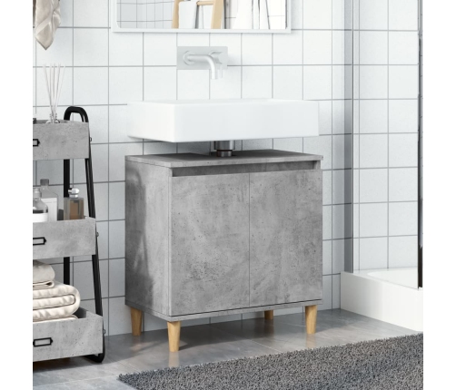 Mueble de lavabo madera contrachapada gris hormigón 58x33x60cm