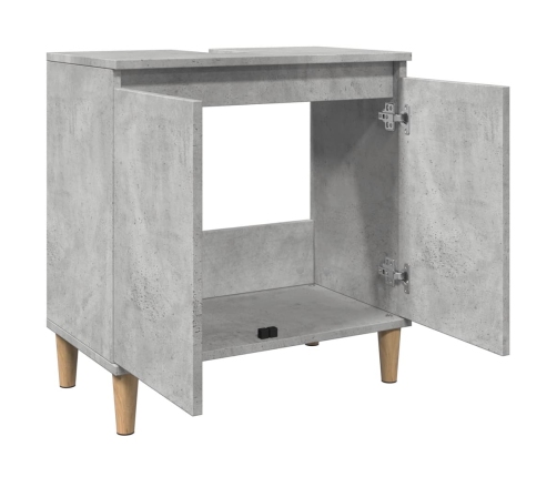 Mueble de lavabo madera contrachapada gris hormigón 58x33x60cm