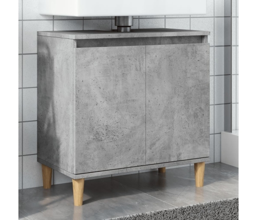 Mueble de lavabo madera contrachapada gris hormigón 58x33x60cm