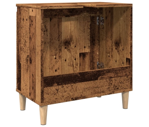 Mueble de lavabo madera de ingeniería envejecida 58x33x60 cm