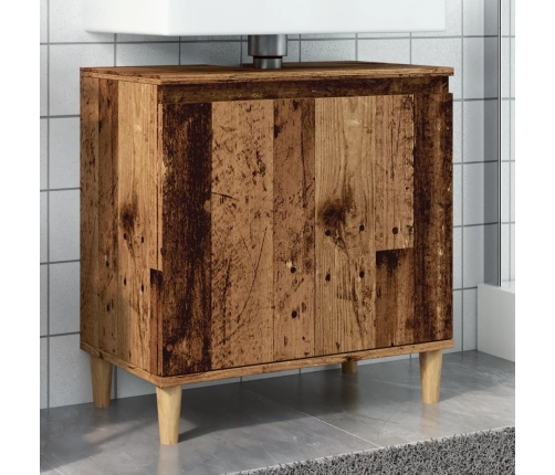 Mueble de lavabo madera de ingeniería envejecida 58x33x60 cm