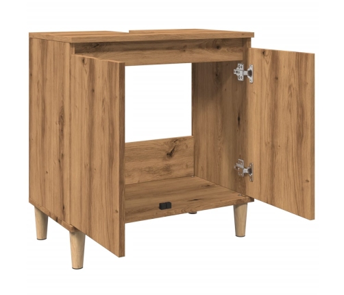 Mueble de lavabo madera de ingeniería roble artisan 58x33x60 cm