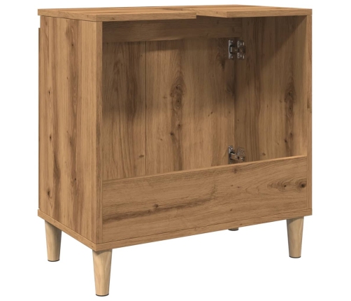 Mueble de lavabo madera de ingeniería roble artisan 58x33x60 cm