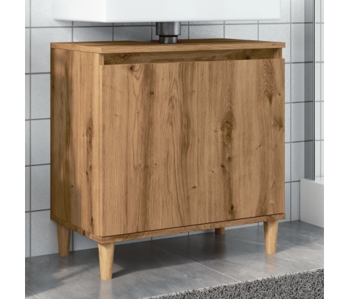 Mueble de lavabo madera de ingeniería roble artisan 58x33x60 cm