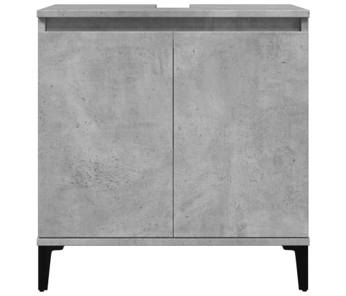 Armario de lavabo madera contrachapada gris hormigón 58x33x60cm