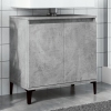 Armario de lavabo madera contrachapada gris hormigón 58x33x60cm