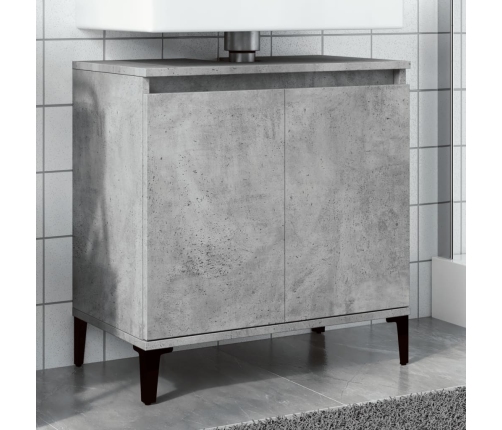 Armario de lavabo madera contrachapada gris hormigón 58x33x60cm