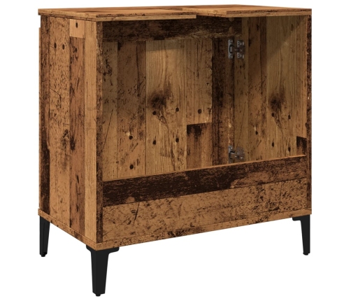 Mueble de lavabo madera de ingeniería envejecida 58x33x60 cm