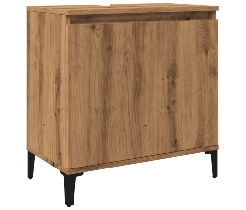 Mueble de lavabo madera de ingeniería roble artisan 58x33x60 cm