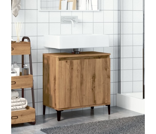 Mueble de lavabo madera de ingeniería roble artisan 58x33x60 cm