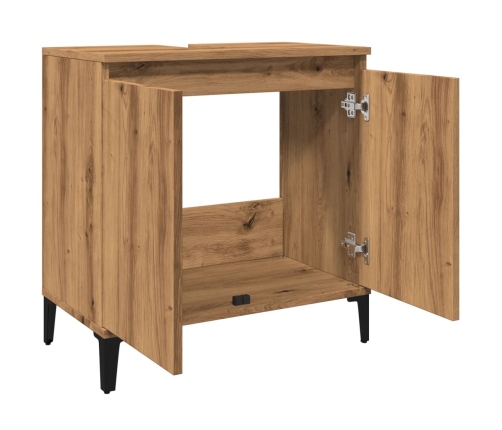 Mueble de lavabo madera de ingeniería roble artisan 58x33x60 cm