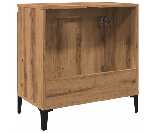 Mueble de lavabo madera de ingeniería roble artisan 58x33x60 cm