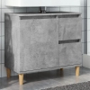 Mueble de lavabo madera ingeniería gris hormigón 65x33x60 cm