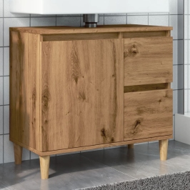 Armario lavabo baño madera ingeniería roble artisan 65x33x60 cm