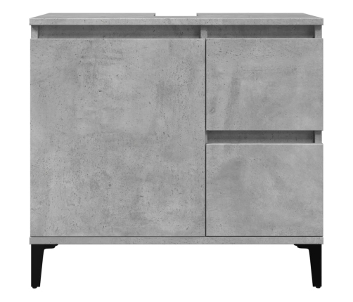 Mueble de lavabo madera ingeniería gris hormigón 65x33x60 cm