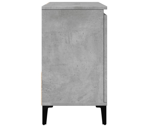 Mueble de lavabo madera ingeniería gris hormigón 65x33x60 cm