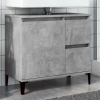 Mueble de lavabo madera ingeniería gris hormigón 65x33x60 cm