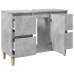 Armario de lavabo madera contrachapada gris hormigón 80x33x60cm