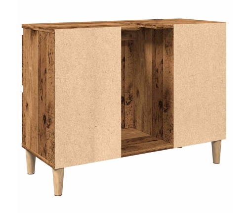 Mueble de lavabo madera ingeniería envejecida 80x33x60 cm