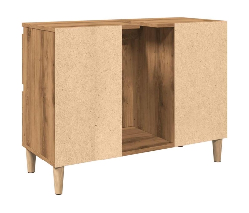 Mueble de lavabo madera ingeniería roble artisan 80x33x60 cm