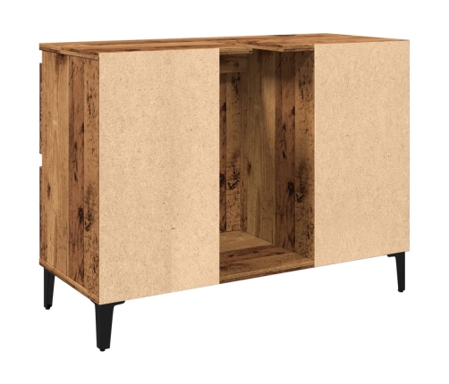 Mueble de lavabo madera ingeniería envejecida 80x33x60 cm