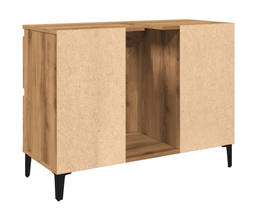 Mueble de lavabo madera ingeniería roble artisan 80x33x60 cm