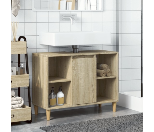 Mueble de baño madera de ingeniería roble Sonoma 80x33x60 cm