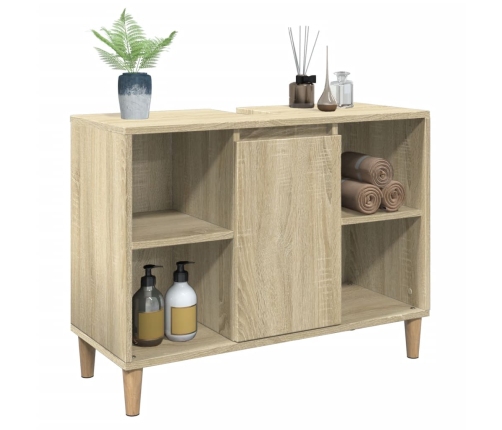 Mueble de baño madera de ingeniería roble Sonoma 80x33x60 cm