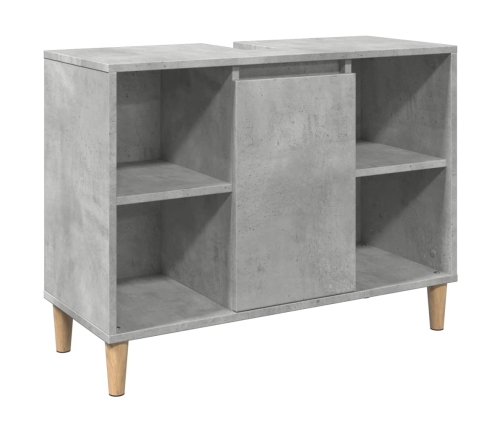 Mueble de baño madera de ingeniería gris hormigón 80x33x60 cm