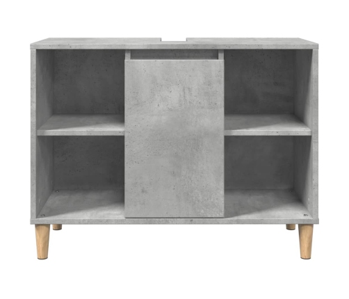 Mueble de baño madera de ingeniería gris hormigón 80x33x60 cm