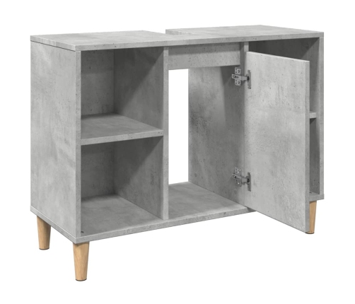 Mueble de baño madera de ingeniería gris hormigón 80x33x60 cm